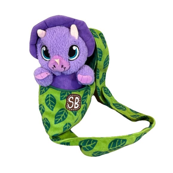 Swaddle Babies Purple Triceratops Dinosaur Plush With Sling Fiesta Brand 10” - Picture 1 of 8